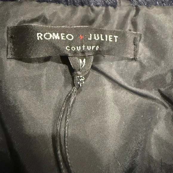 Romeo + Juliet Couture Black Faux Fur Jacket Coat NWOT Hidden Hook Closure Glam - Picture 5 of 7